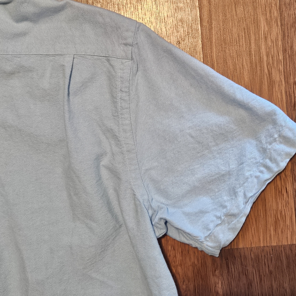 DANIEL CREMIEUX mens Short Sleeve Button Dress Shirt Size LARGE COLOR BLUE LL11 - Picture 11 of 16